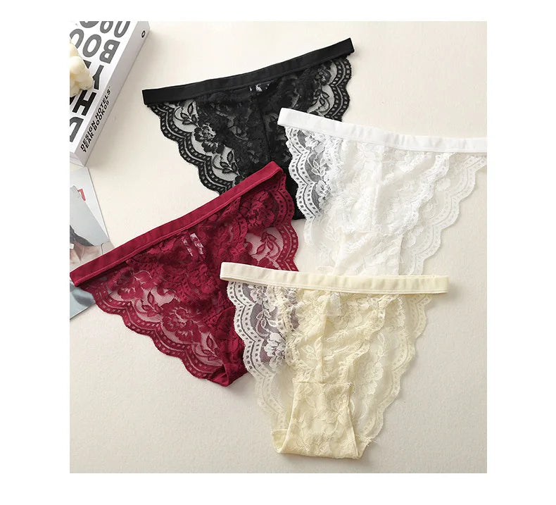 Floral Lace Bra And Panty Set Seamless Women Underwear Padded Bralette Female Intimates Transparent Bra Briefs Sexy Lingerie