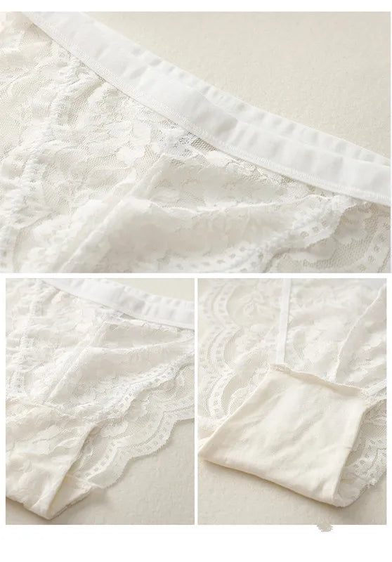 Floral Lace Bra And Panty Set Seamless Women Underwear Padded Bralette Female Intimates Transparent Bra Briefs Sexy Lingerie