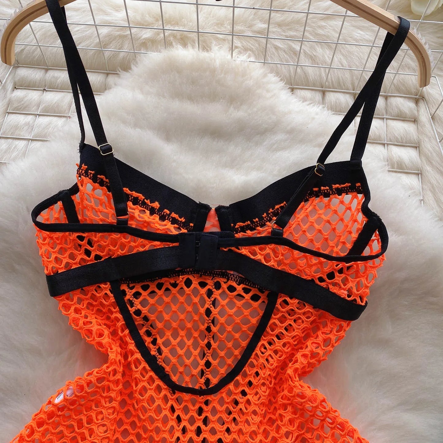 SINGREINY 2023 Sheer Mesh Sexy Lingerie Three Pieces Sets Halter Steel Splice Ring Top+Thongs Erotic Hollow Out Underwear Suits