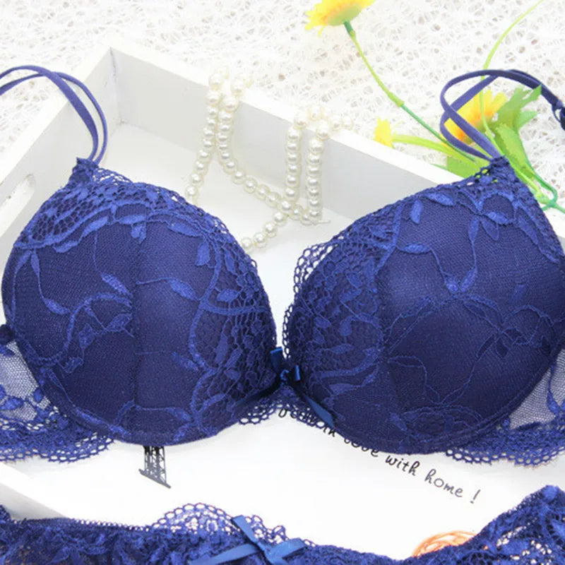 Women Sexy Lingerie Set Fashion Lace Lingerie Set Ladies Soild Color Transparent Bra Sexy Comfortable Intimates Underwear Suit
