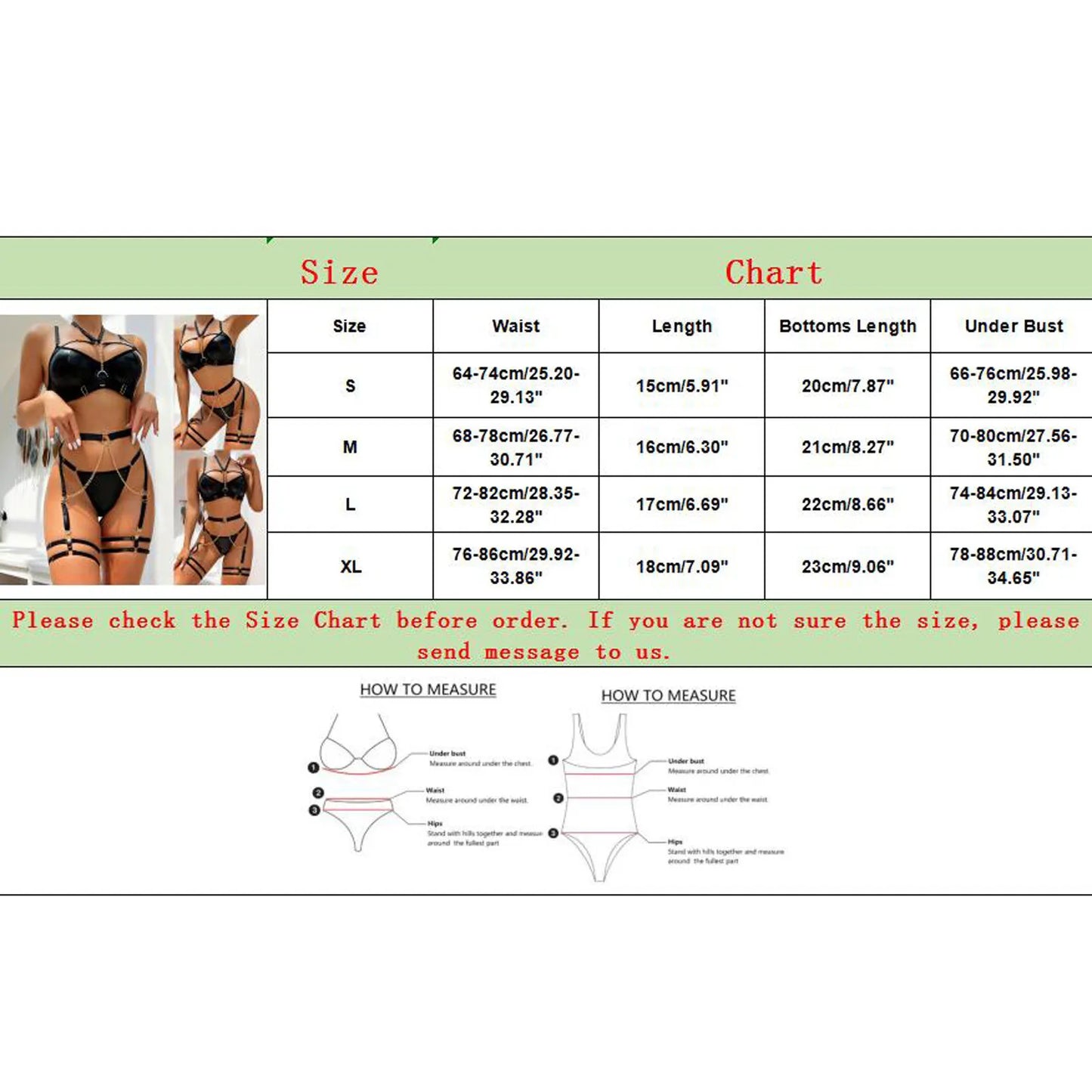 Women'S Sexy Lingerie Three Piece Underwear Chain Neck Waist Seal Heavy Craft Underwear Set Bandage Sexy Lingerine Outfit