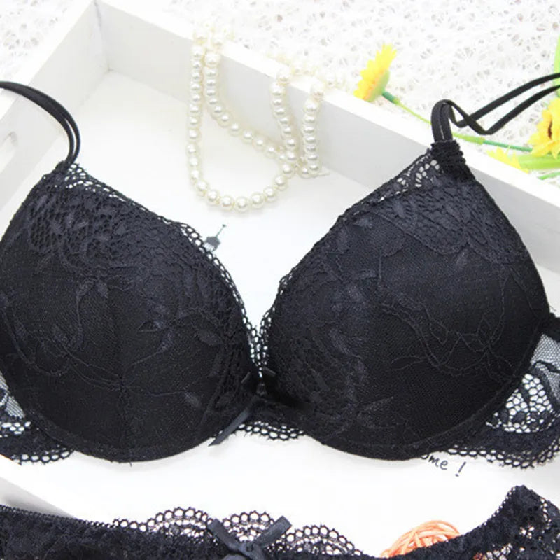 Women Sexy Lingerie Set Fashion Lace Lingerie Set Ladies Soild Color Transparent Bra Sexy Comfortable Intimates Underwear Suit