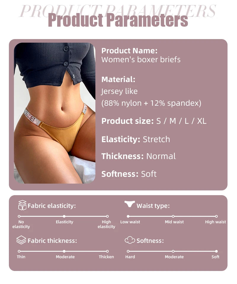 Women Panties Shiny Rhinestone Sexy Lingerie Women Low Rise Nylon Female Underwear Secret G-string Neon Color Women Thong