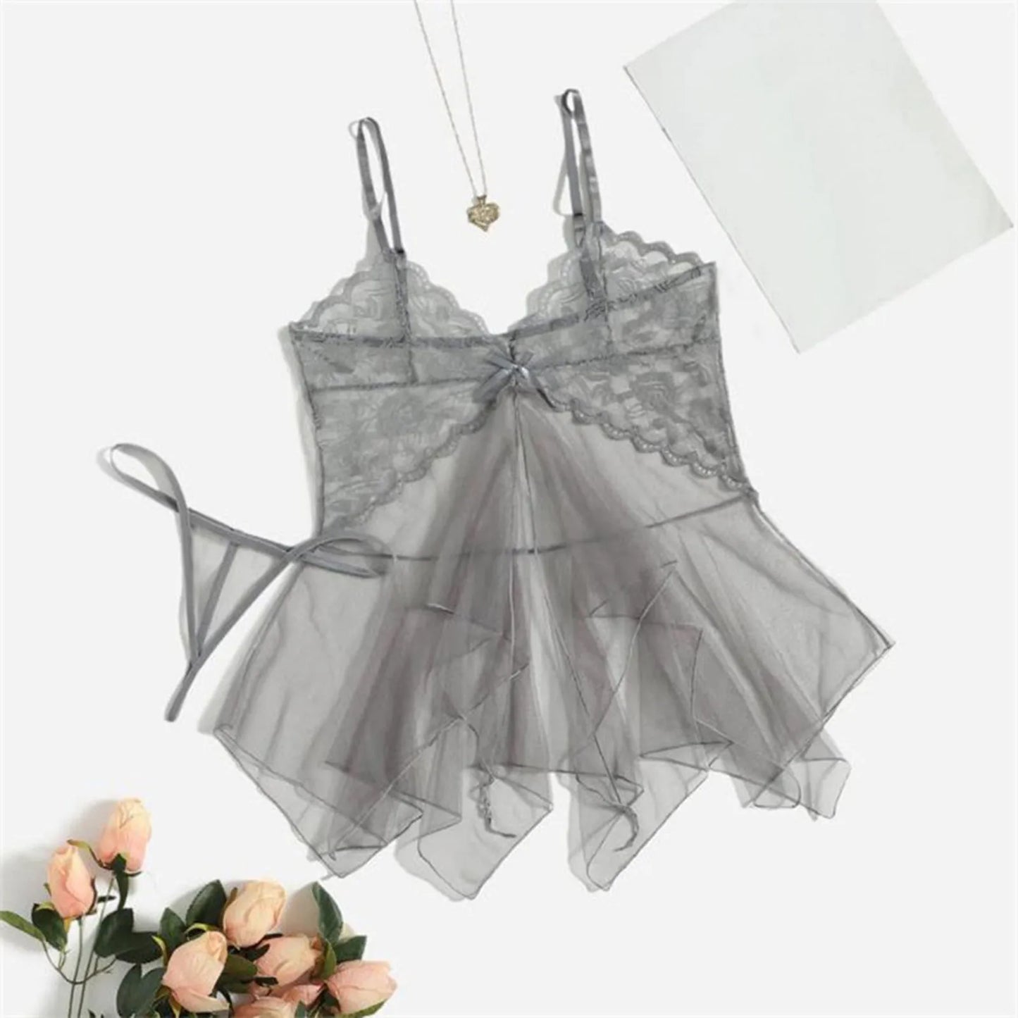 Clothes for Women Sexy Lingerie Women's Lace Fluoroscopy Beauty Tulle Elegant Reverie Sexy Lingerie Garter